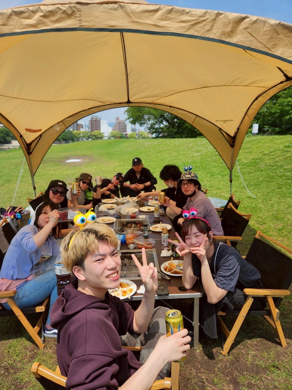 BBQ inエディオンピースウイング川沿い